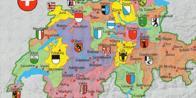 Peta map pelancong dari zurich, switzerland