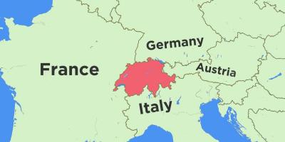 Peta switzerland dan negara-negara tetangga