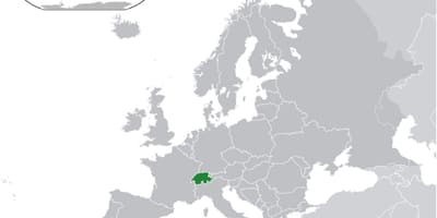 Dunia peta yang menunjukkan switzerland